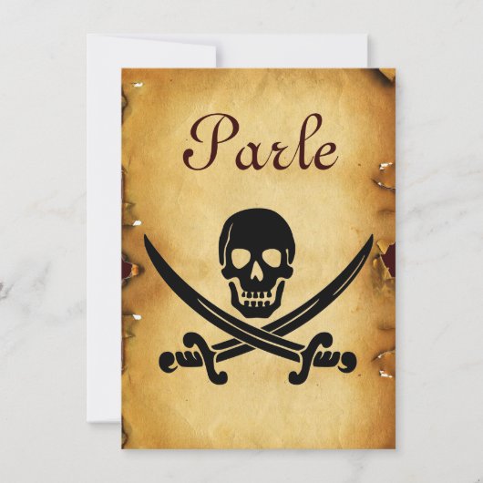 スカル交差剣モノグラムワックスシール剤 案内状 (正面)