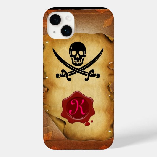 スカル交差剣モノグラムワックスシール剤 Case-Mate iPhoneケース (裏面)