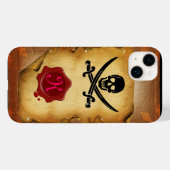 スカル交差剣モノグラムワックスシール剤 Case-Mate iPhoneケース (裏面 (横))
