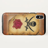 スカル交差剣モノグラムワックスシール剤 Case-Mate iPhoneケース (裏面(横))