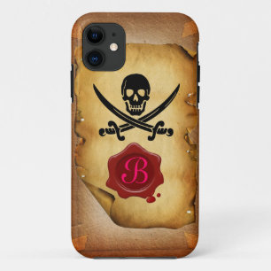 スカル交差剣モノグラムワックスシール剤 iPhone 11 ケース
