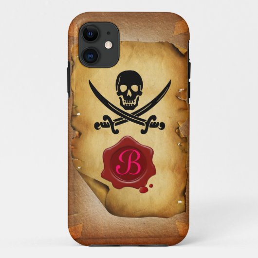 スカル交差剣モノグラムワックスシール剤 Case-Mate iPhoneケース (裏面)