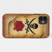 スカル交差剣モノグラムワックスシール剤 Case-Mate iPhoneケース (裏面(横))
