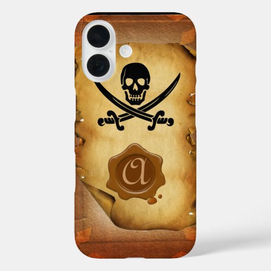 スカル交差剣モノグラムワックスシール剤 Case-Mate iPhoneケース (裏面)