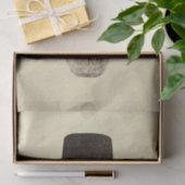 スカル付きトップハットゴシックヴィンテージセピアテクスチャ 薄葉紙 (ギフト)