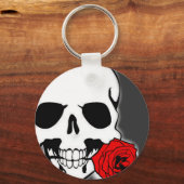 スカル付きバラ キーホルダー (正面)