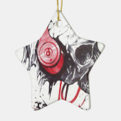 スカル付きヘッドフォンデザイン セラミックオーナメント (左)