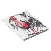 スカル付きヘッドフォンデザイン ノートパッド (アングル)