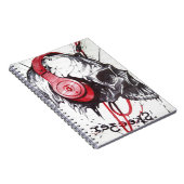 スカル付きヘッドフォンデザイン ノートブック (右側)