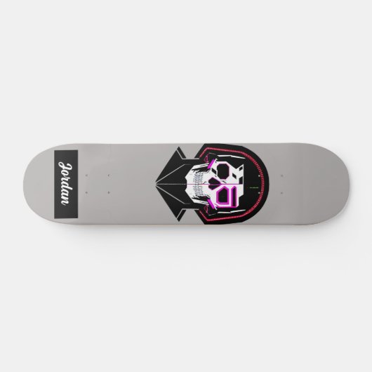 スカル付きヘルメット名前をカスタムする スケートボード (横)