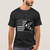 スカル付き米国国旗© FB @ # Tシャツ (正面)