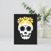 スカル付き花はがき ポストカード (スタンド正面)