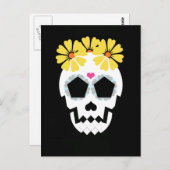 スカル付き花はがき ポストカード (正面/裏面)