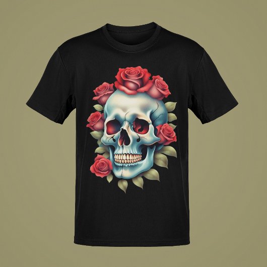 スカル付き/ヘビまたはバラカラートコレクション Tシャツ