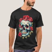 スカル付き/ヘビまたはバラカラートコレクション Tシャツ (正面)