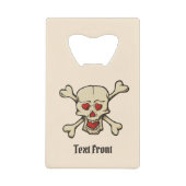 スカル付ハート クレジットカード栓抜き (正面)