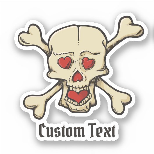 スカル付ハート シール (正面)
