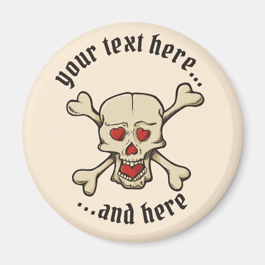 スカル付ハート マグネット (正面)