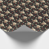 スカル付ハート ラッピングペーパー (角)