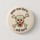 スカル付ハート 缶バッジ (正面)