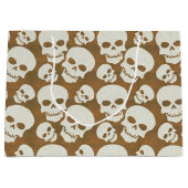 スカル写実的なパターンデザイン ラージペーパーバッグ (正面)