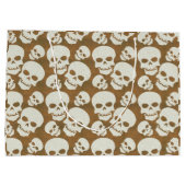 スカル写実的なパターンデザイン ラージペーパーバッグ (裏面)
