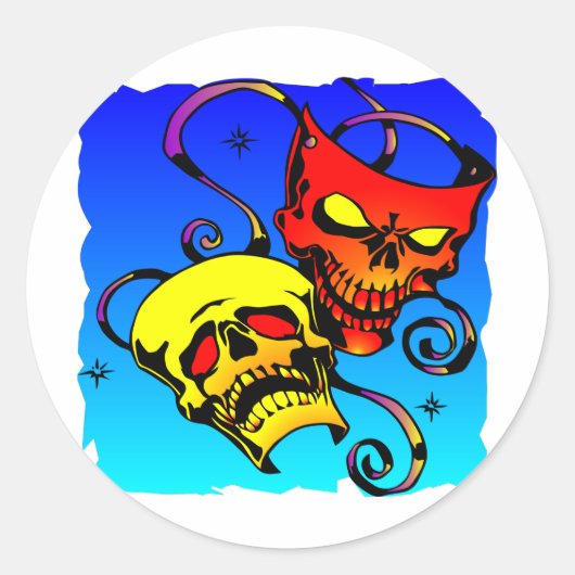 スカル劇場面喜劇と悲劇 ラウンドシール (正面)