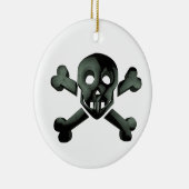 スカル十字骨 セラミックオーナメント (右)