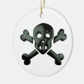 スカル十字骨 セラミックオーナメント (左)
