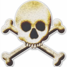 スカル及びクロスカスタムボーンズ切りビニールシール