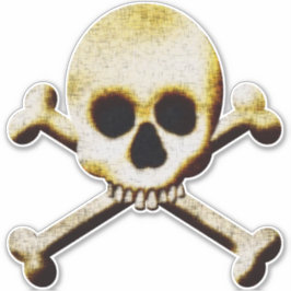 スカル及びクロスカスタムボーンズ切りビニールシール シール