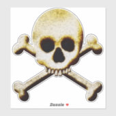 スカル及びクロスカスタムボーンズ切りビニールシール シール (シート)