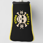 スカル及びクロスボーンゴルフヘッドカバー（パター） ゴルフヘッドカバー (回転90)