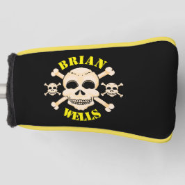 スカル及びクロスボーンゴルフヘッドカバー（パター） ゴルフヘッドカバー