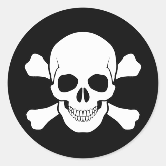 スカル及びクロスボーンズのシール ラウンドシール (正面)