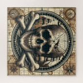 スカル及びクロスボーン帆船1 ジグソーパズル (横)