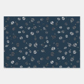 スカル及びスノーフレーク包装ギフト紙 ラッピングペーパーシート (正面3)