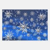 スカル及びスノーフレーク包装ギフト紙 ラッピングペーパーシート (正面)