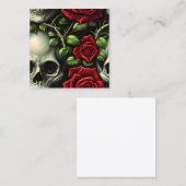 スカル及びバラのグラフィックプランナーのスタイル スクエア名刺 (正面/裏面)