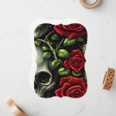 スカル及びバラのグラフィックプランナーのスタイル ノートカード (正面/裏面インサイチュ)