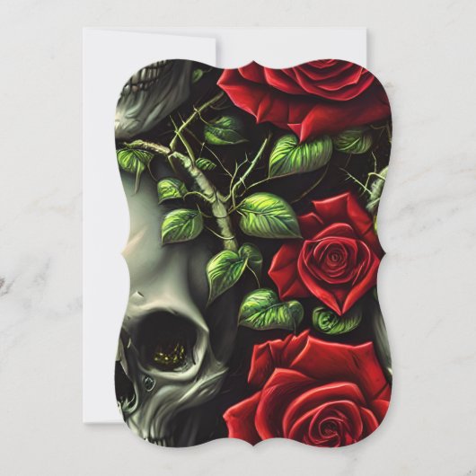 スカル及びバラのグラフィックプランナーのスタイル ノートカード (正面)