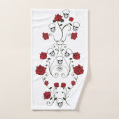 スカル及びバラの浴室タオルセット バスタオルセット (ハンドタオル)