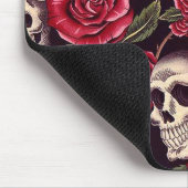 スカル及びバラ マウスパッド (コーナー)