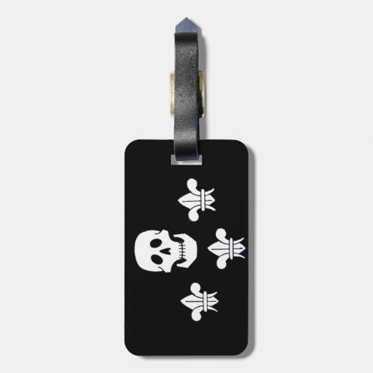 スカル及びフルーアデリージョリーロジャーバナー ラゲッジタグ (裏面縦)