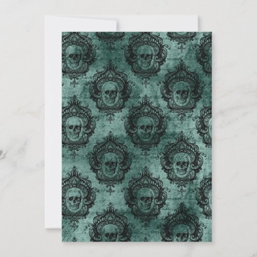 スカル及びレース結婚ゴシック 招待状 (裏面)