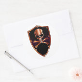 スカル及び十字骨シールド ラウンドシール (封筒)