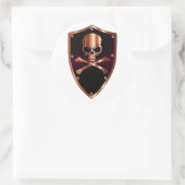 スカル及び十字骨シールド ラウンドシール (バッグ)