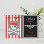 スカル及び十字骨誕生日招待状 招待状 (スタンド正面)