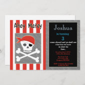 スカル及び十字骨誕生日招待状 招待状 (正面/裏面)