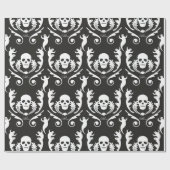 スカル及び幽霊のダマスク織 ラッピングペーパー (フラット)